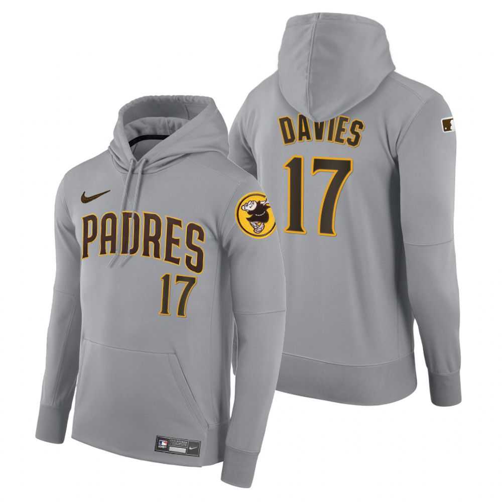 Men Pittsburgh Pirates 17 Davies gray road hoodie 2021 MLB Nike Jerseys